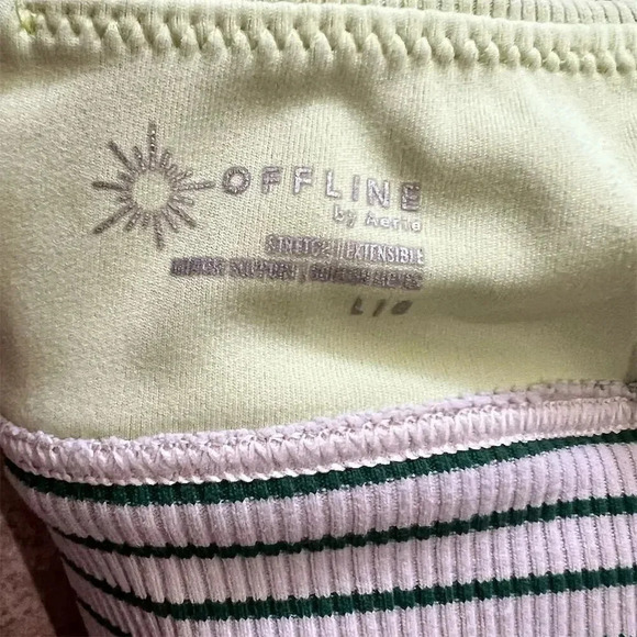 Offline by Aerie Women's L Green Neon Sports Bra Medium Support - Picture 5 of 10